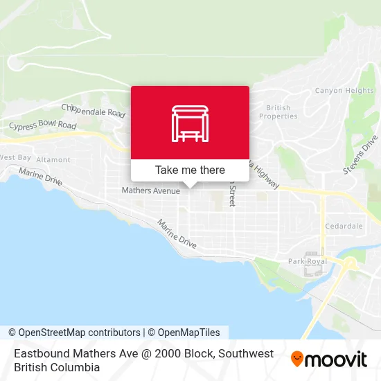 Eastbound Mathers Ave @ 2000 Block map