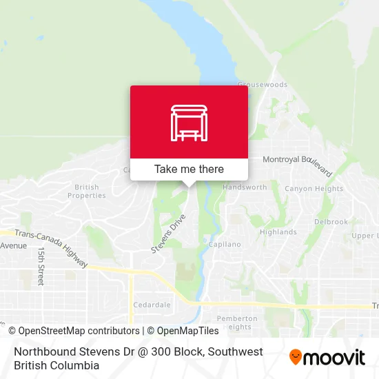 Northbound Stevens Dr @ 300 Block map