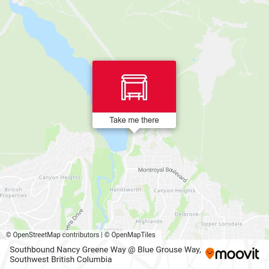 Southbound Nancy Greene Way @ Blue Grouse Way map