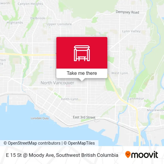E 15 St @ Moody Ave map