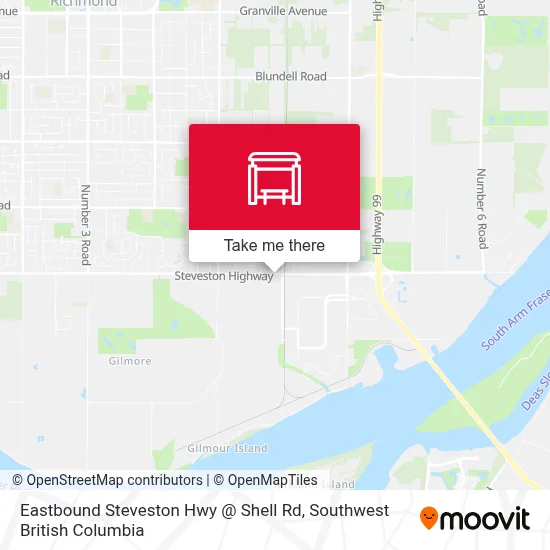 Eastbound Steveston Hwy @ Shell Rd map