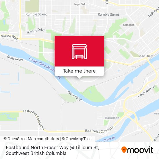 Eastbound North Fraser Way @ Tillicum St map