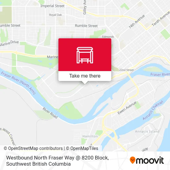 Westbound North Fraser Way @ 8200 Block map