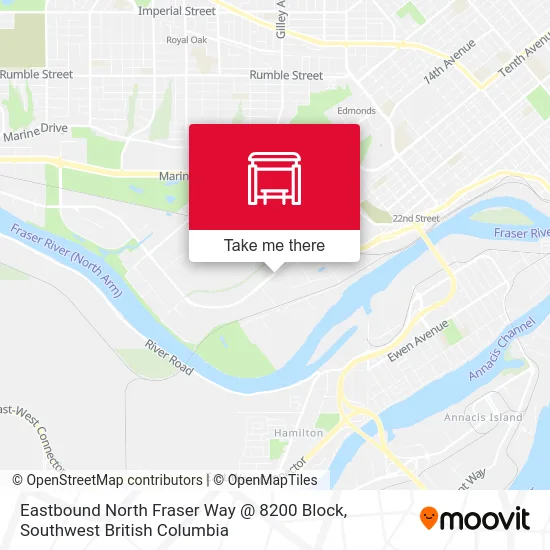 Eastbound North Fraser Way @ 8200 Block map