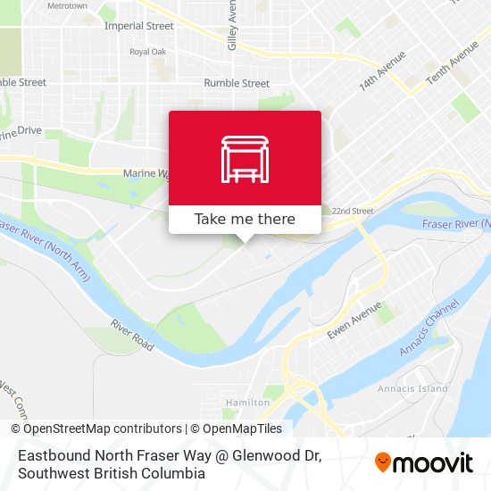 Eastbound North Fraser Way @ Glenwood Dr map