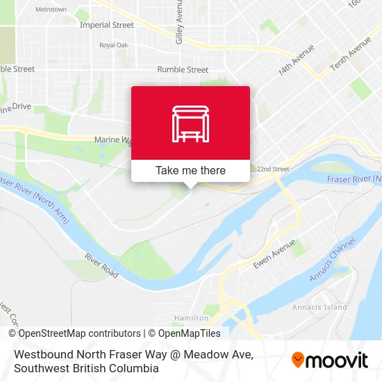Westbound North Fraser Way @ Meadow Ave map