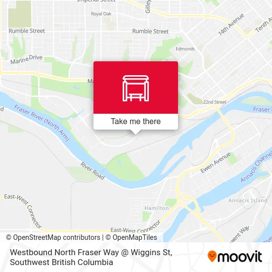 Westbound North Fraser Way @ Wiggins St map