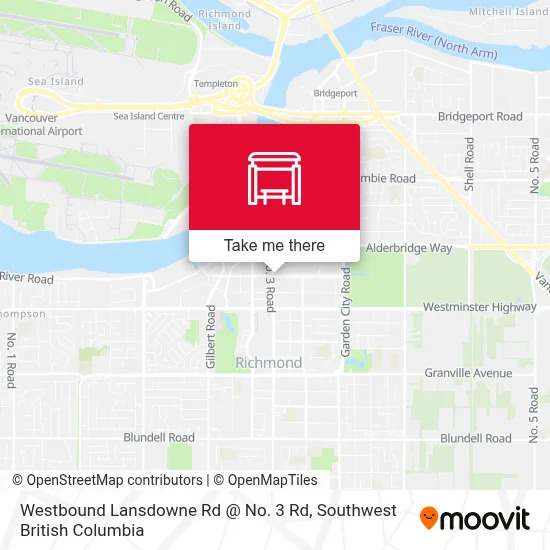 Westbound Lansdowne Rd @ No. 3 Rd map
