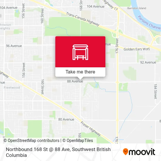 Northbound 168 St @ 88 Ave map