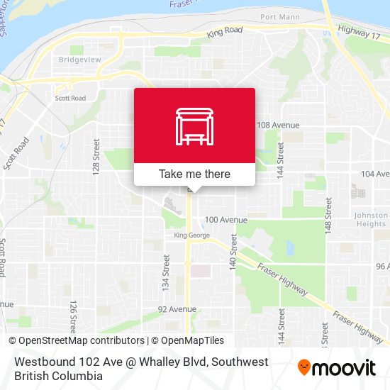 Westbound 102 Ave @ Whalley Blvd map
