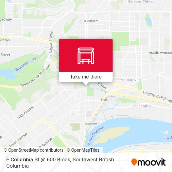E Columbia St @ 600 Block map