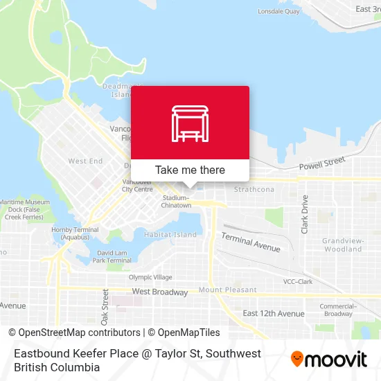 Eastbound Keefer Place @ Taylor St map