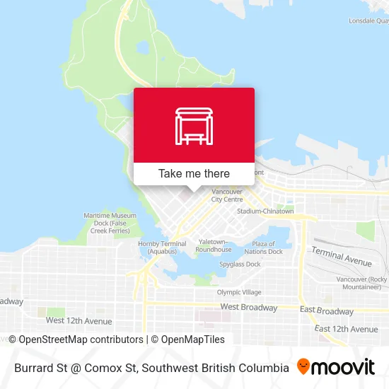 Burrard St @ Comox St map