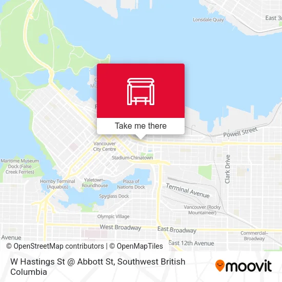 W Hastings St @ Abbott St map