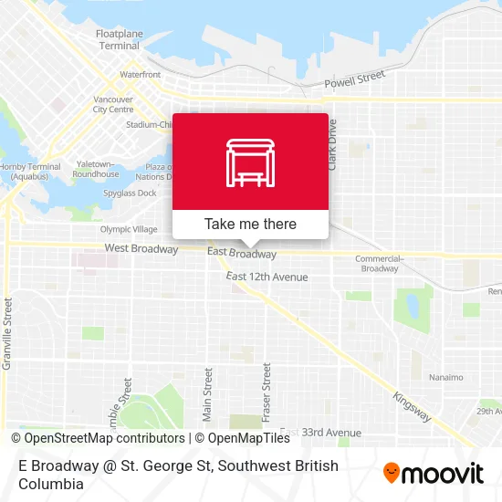 E Broadway @ St. George St map