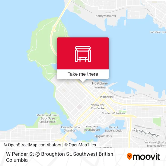 W Pender St @ Broughton St map