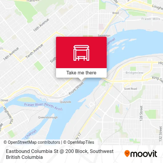 Eastbound Columbia St @ 200 Block map
