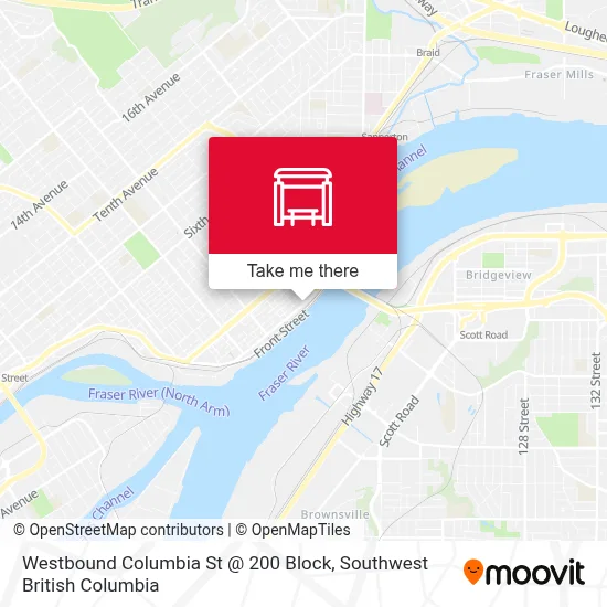 Westbound Columbia St @ 200 Block map