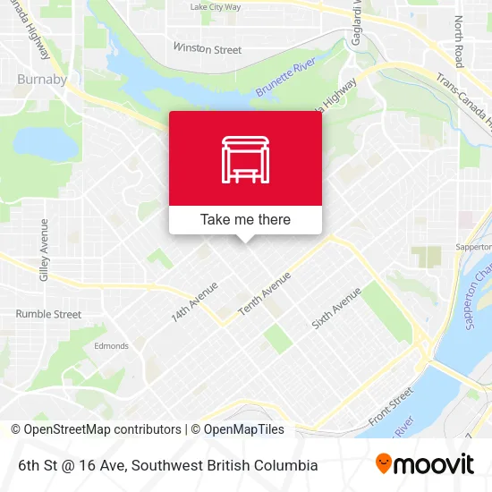 6th St @ 16 Ave map
