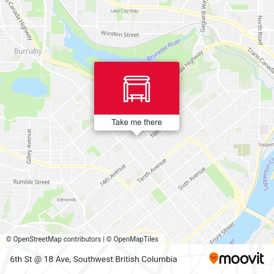 6th St @ 18 Ave map