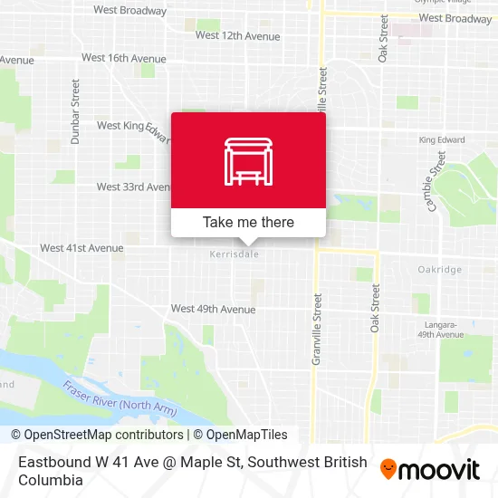 Eastbound W 41 Ave @ Maple St map