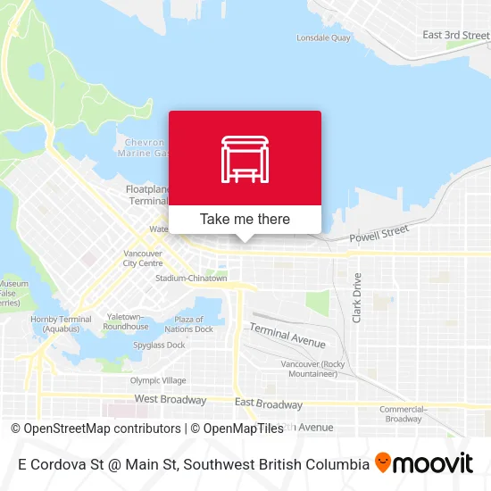 E Cordova St @ Main St map