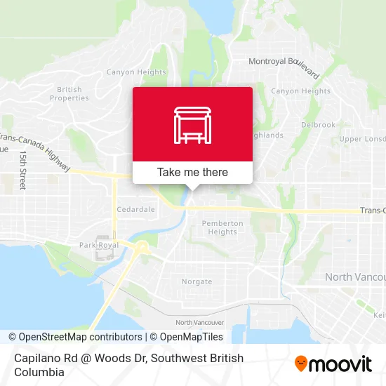 Capilano Rd @ Woods Dr map