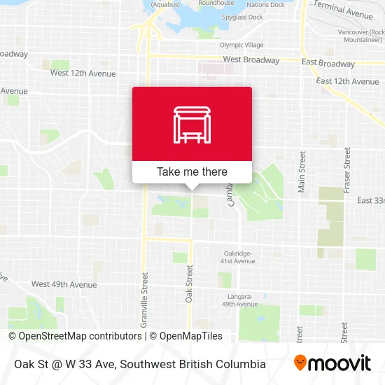 Oak St @ W 33 Ave plan