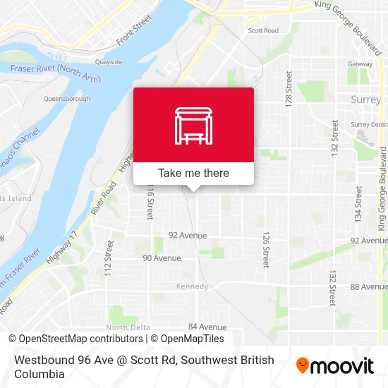 Westbound 96 Ave @ Scott Rd map