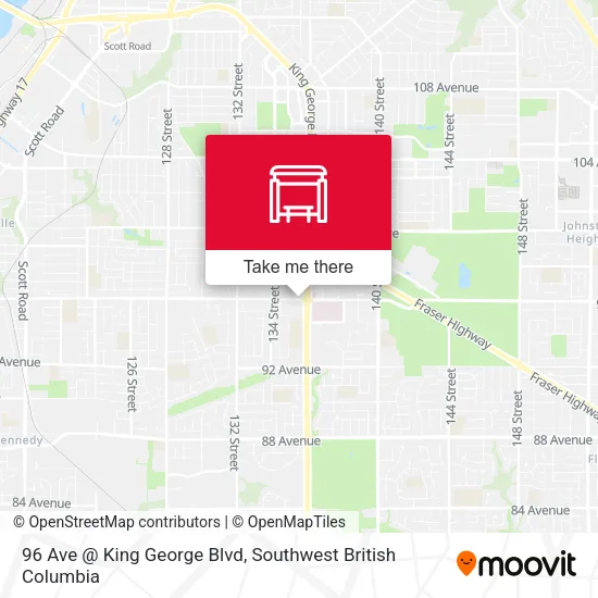 96 Ave @ King George Blvd map