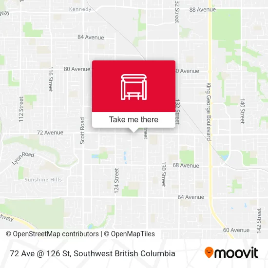 72 Ave @ 126 St map