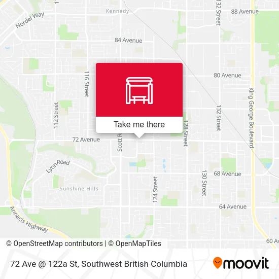 72 Ave @ 122a St map