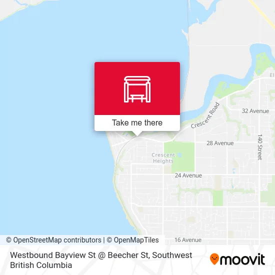 Westbound Bayview St @ Beecher St map