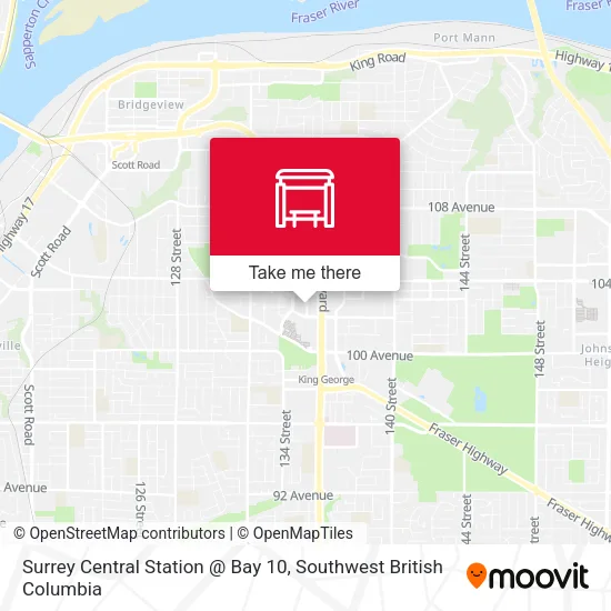 Surrey Central Station @ Bay 10 map