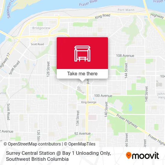 Surrey Central Station @ Bay 1 Unloading Only map