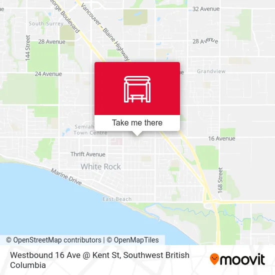 Westbound 16 Ave @ Kent St map