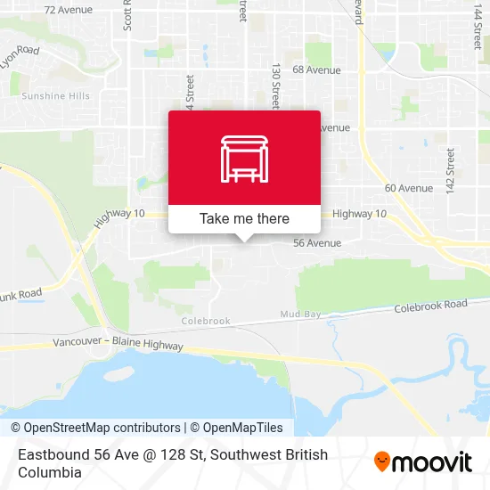 Eastbound 56 Ave @ 128 St map