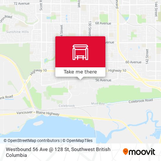 Westbound 56 Ave @ 128 St map