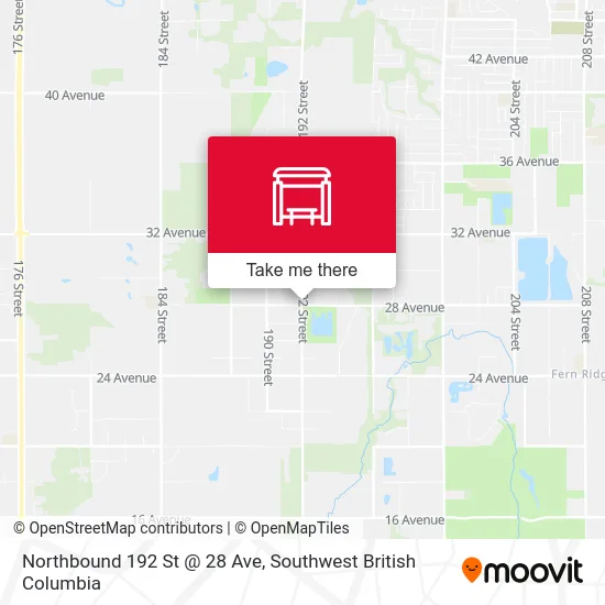 Northbound 192 St @ 28 Ave map