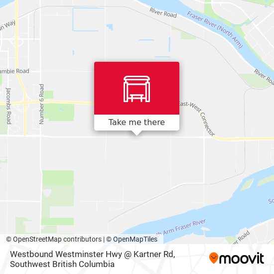 Westbound Westminster Hwy @ Kartner Rd map