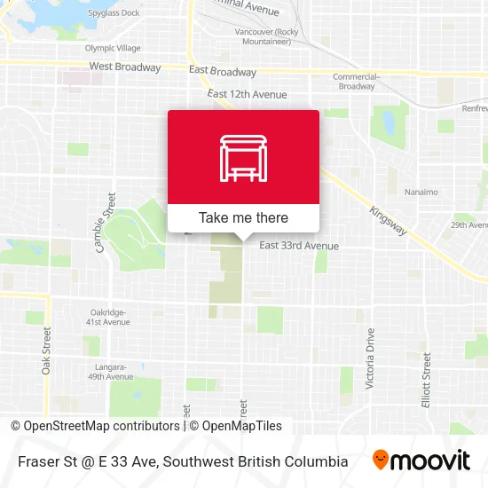 Fraser St @ E 33 Ave map