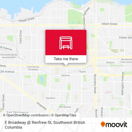 E Broadway @ Renfrew St map
