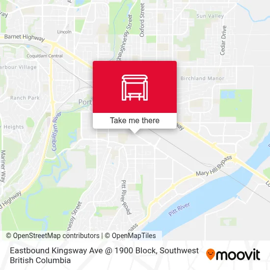 Eastbound Kingsway Ave @ 1900 Block map