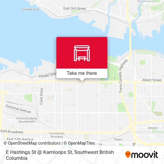 E Hastings St @ Kamloops St map