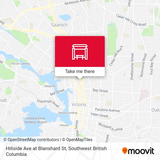 Hillside Ave at Blanshard St map
