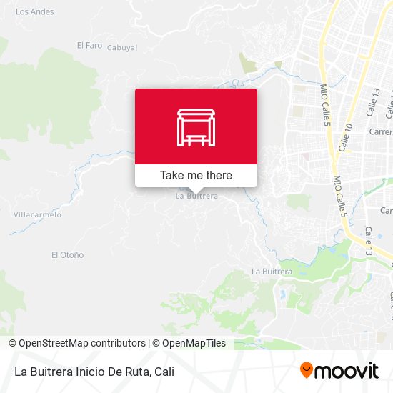 Mapa de La Buitrera Inicio De Ruta