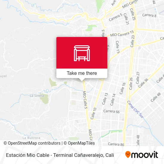 Mapa de Estación Mio Cable - Terminal Cañaveralejo