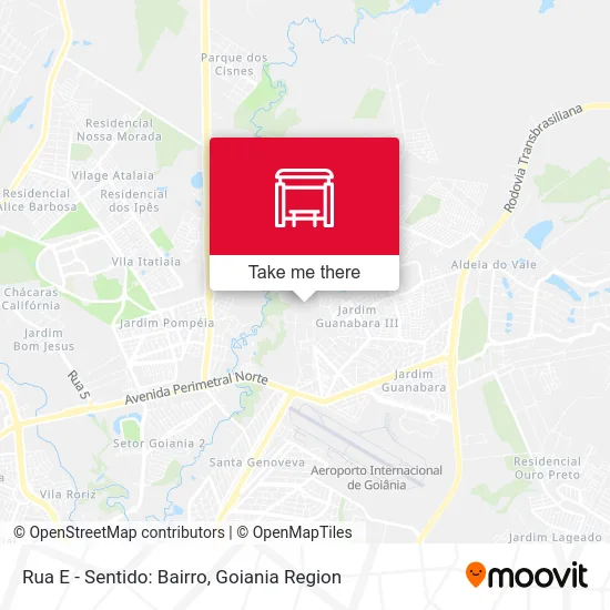 Rua E - Sentido: Bairro map