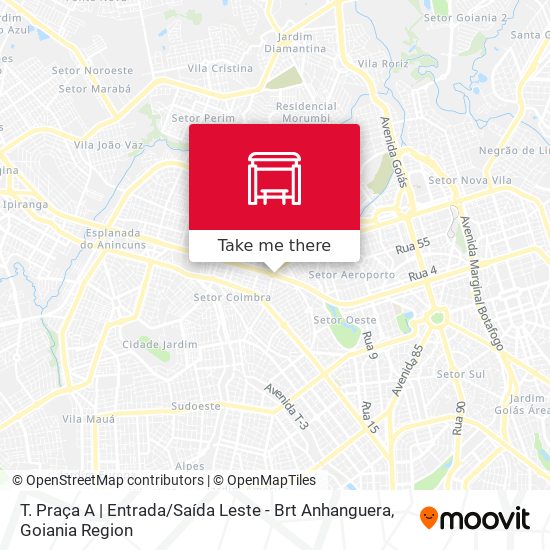 Mapa T. Praça A |  Entrada / Saída Leste - Brt Anhanguera