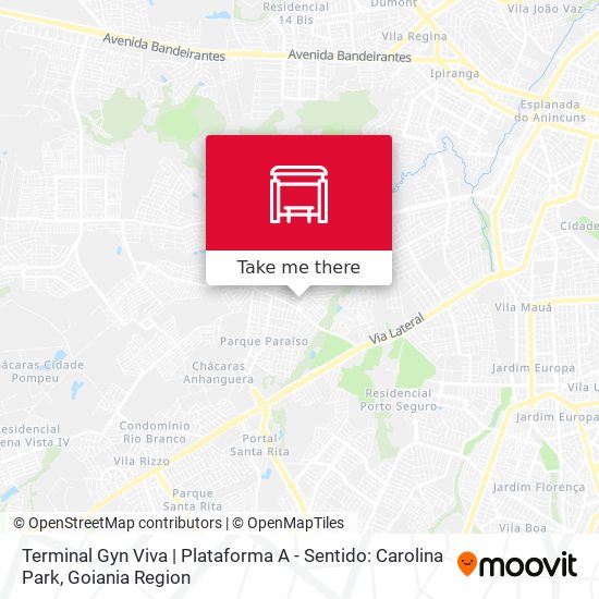 Mapa Terminal Gyn Viva | Plataforma A - Sentido: Carolina Park